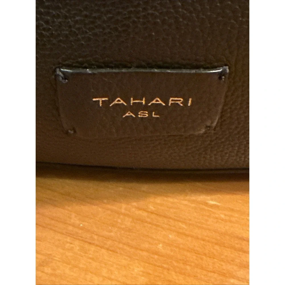 Tahari ASL Black Pebbled Leather Slouchy Hobo Shoulder Bag Adjustable Strap
